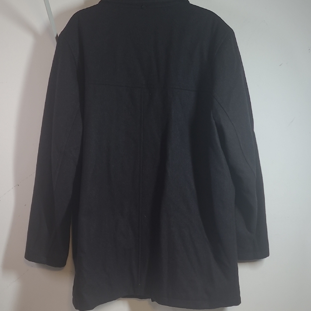 Tommy Hilfiger Black Pea Coat Classic Wool Blend - Picture 4 of 7